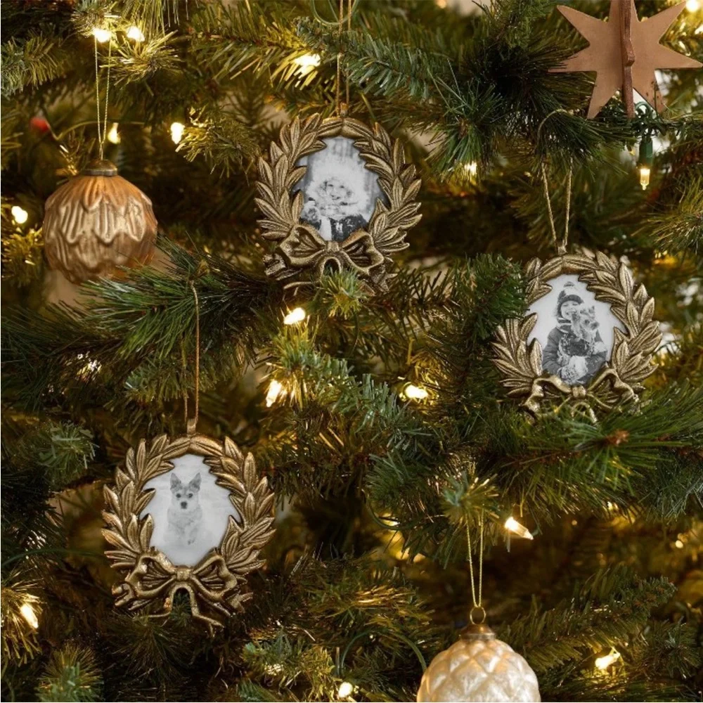 Set of 3 Wreath Picture Frame Ornaments - Threshold™ designed with Studio McGee